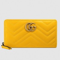 Gucci Yellow GG Marmont Zip Around Wallet Gucci Yellow GG Marmont Zip Around Wallet