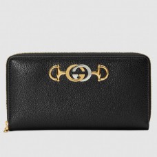 Gucci Zumi Grainy Leather Zip Around Wallet 570661 Black Gucci Zumi Grainy Leather Zip Around Wallet 570661 Black