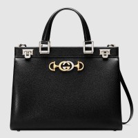 Gucci Zumi Black Grainy Leather Medium Top Handle Bag Gucci Zumi Black Grainy Leather Medium Top Handle Bag