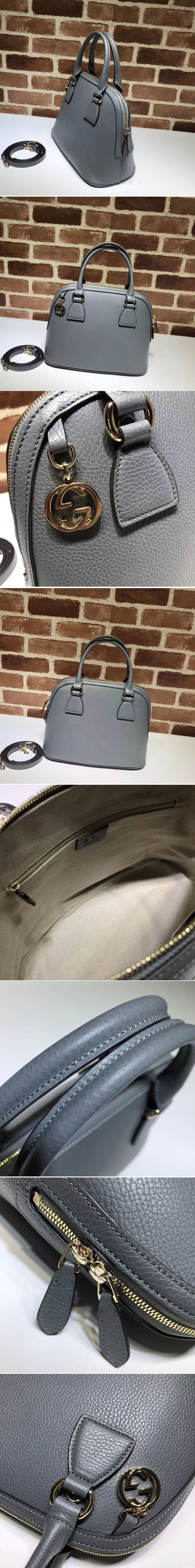 Replica Gucci 449662 GG Calf leather top quality tote bags Grey
