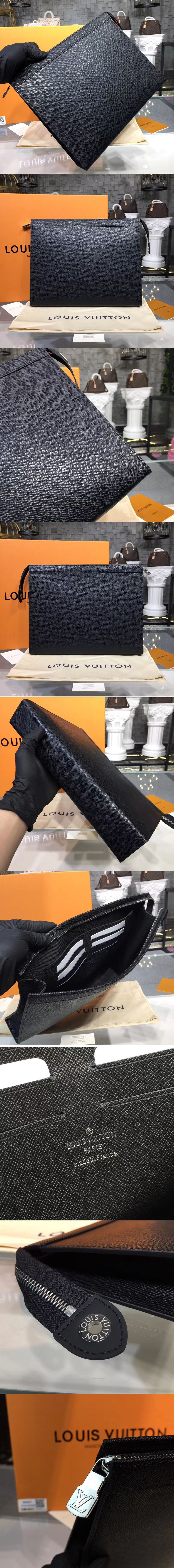 Replica Louis Vuitton M30043 LV Pochette Voyage GM Taiga Leather Bags
