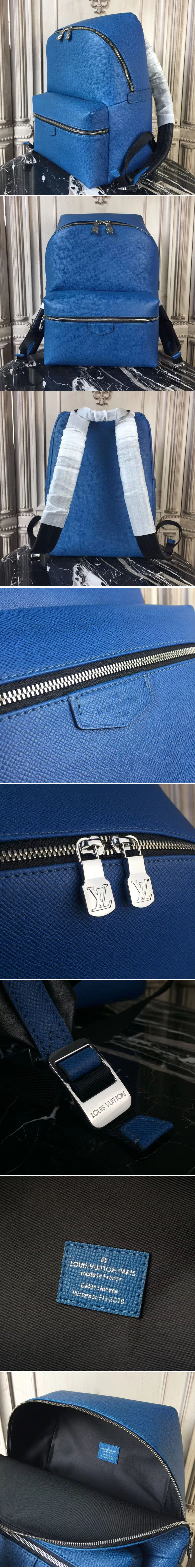 Replica Louis Vuitton M33453 Apollo Taiga Leather Backpack Blue