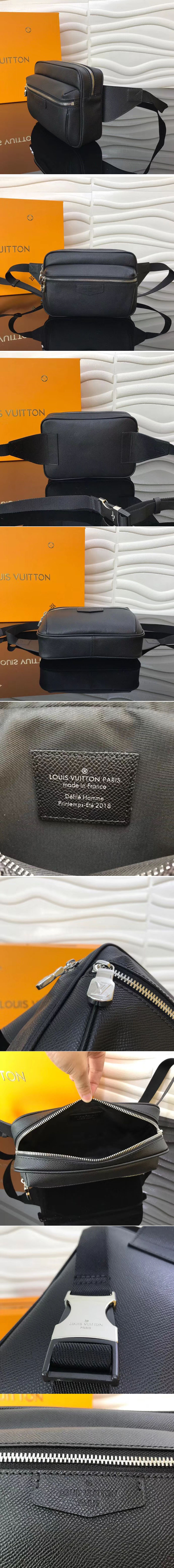 Replica Louis Vuitton M33438 Taiga Leather Outdoor Numbag Bags Black