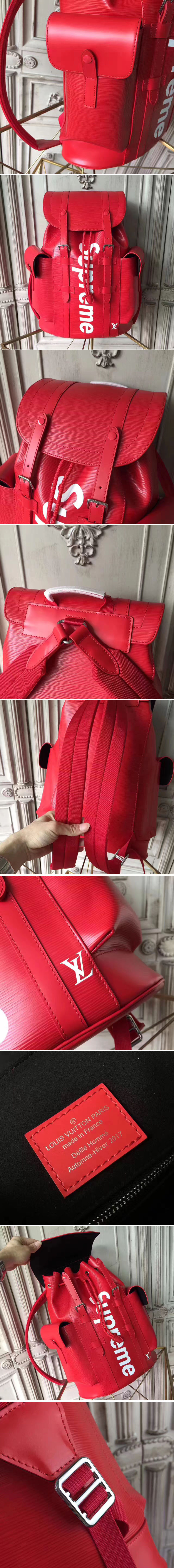 Replica Louis Vuitton M50159 Epi Leather Supreme Christopher PM Backpack Red