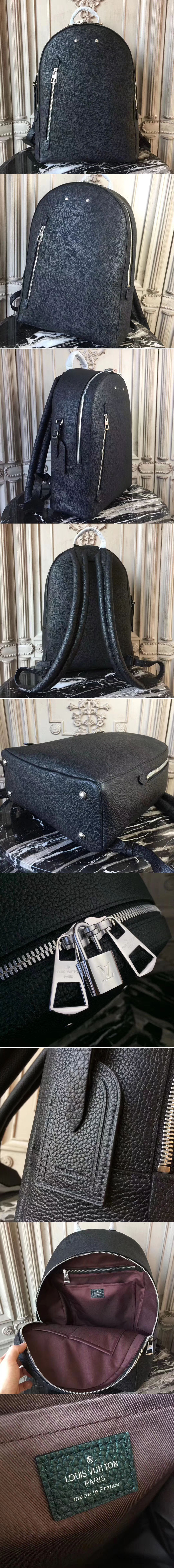 Replica Louis Vuitton Taurillon Leather Armand Backpack Black M42687 Bags