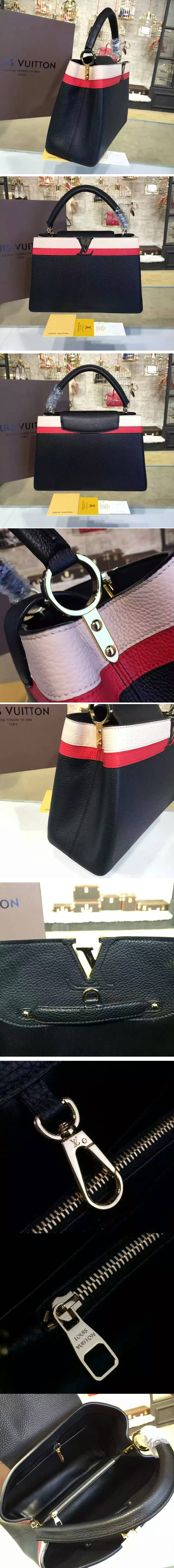 Replica Louis Vuitton M42924 Taurillon leather Capucines MM Bags 
