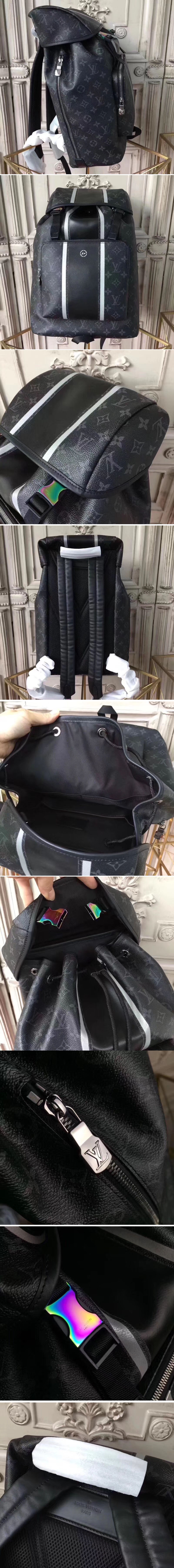 Replica Louis Vuitton M43409 LV Zack Backpack Monogram Eclipse Canvas