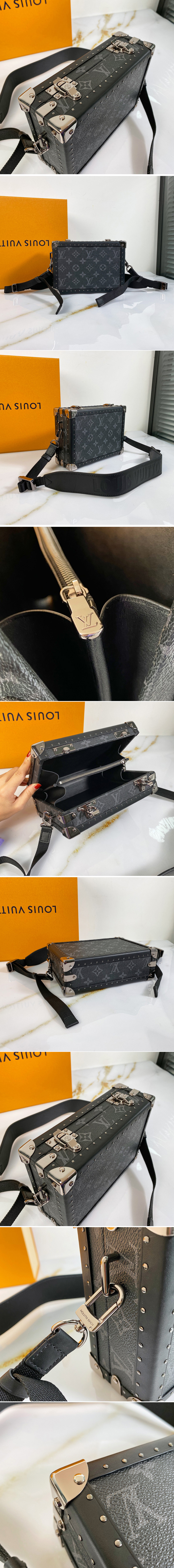 Replica Louis Vuitton M20251 LV Clutch Box men bag in Monogram Eclipse canvas