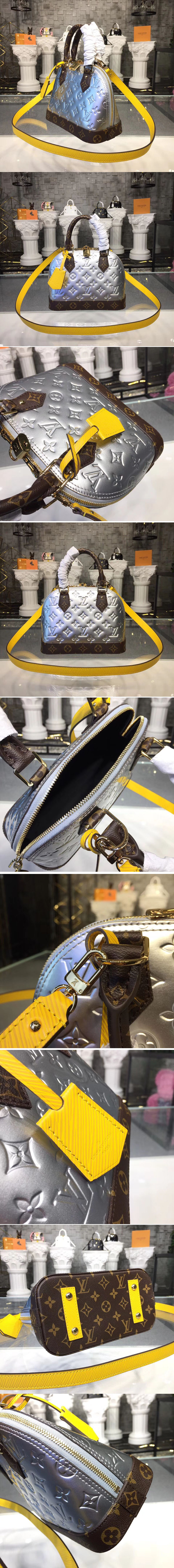 Replica Louis Vuitton M44389 Alma BB Bags Monogram Vernis Leather Silver