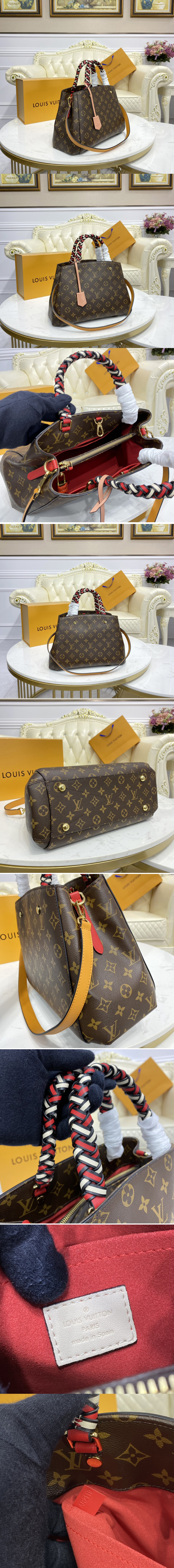 Replica Louis Vuitton M45310 LV Montaigne MM handbag in Monogram coated canvas
