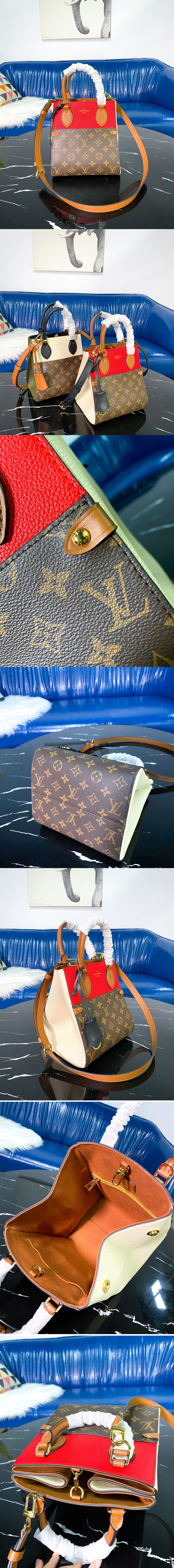 Replica Louis Vuitton M45389 LV Fold Tote PM tote bag in Monogram Canvas and calfskin leather