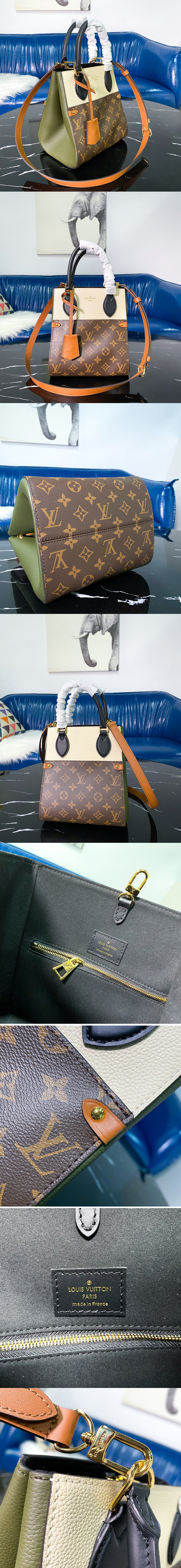 Replica Louis Vuitton M45388 LV Fold Tote PM tote bag in Monogram Canvas and calfskin leather