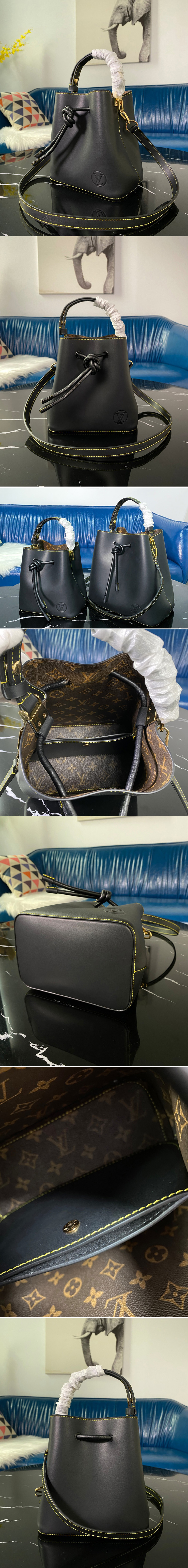 Replica Louis Vuitton M45394 LV NéoNoé bucket bag In Calf Leather and Monogram canvas