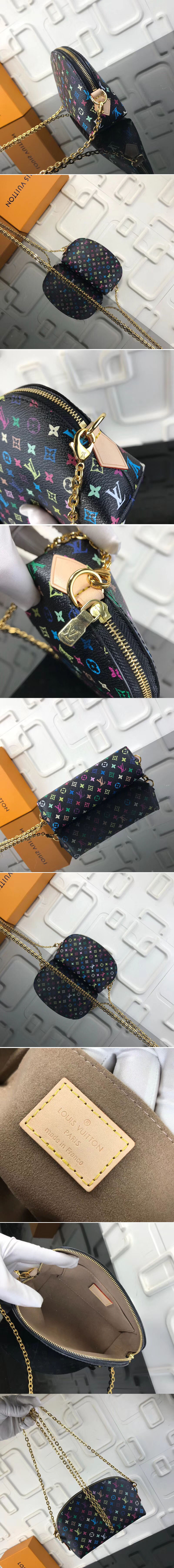 Replica Louis Vuitton M47353 LV Monogram Multicolore Cosmetic Pouch Black