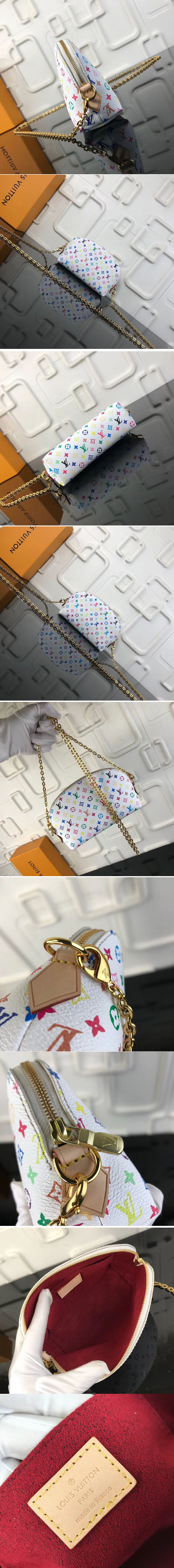 Replica Louis Vuitton M47353 LV Monogram Multicolore Cosmetic Pouch White