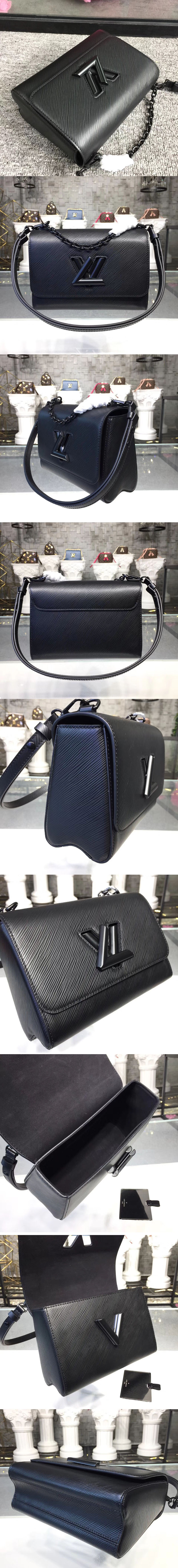 Replica Louis Vuitton M54804 Epi Leather Twist MM Bags Black