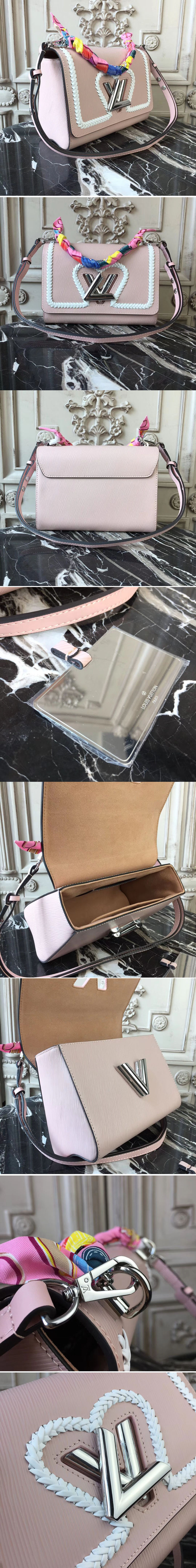 Replica Louis Vuitton M53126 Twist MM Epi Leather Bags Pink
