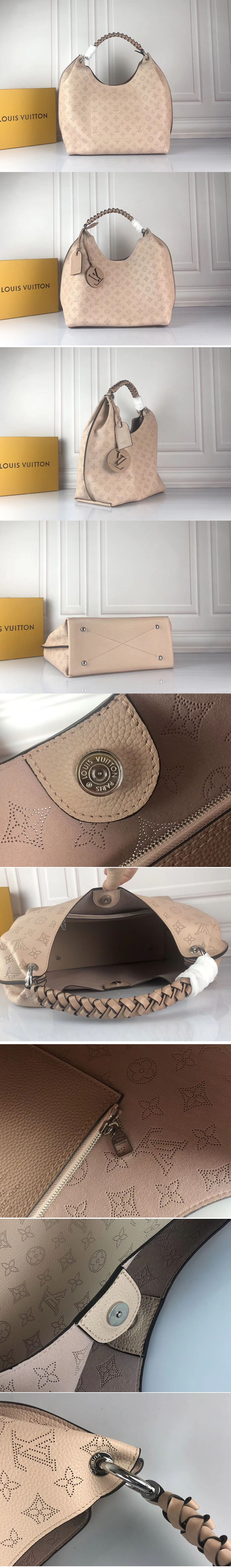 Replica Louis Vuitton M53188 LV Carmel hobo bag Mahina Leather Creme