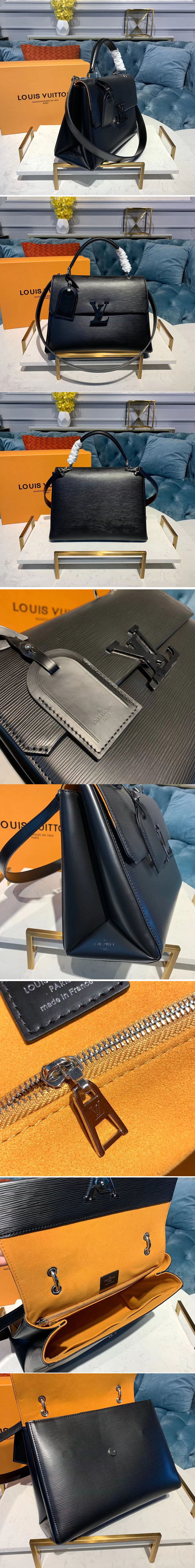 Replica Louis Vuitton M53691 LV Grenelle MM Bags Black Epi Leather