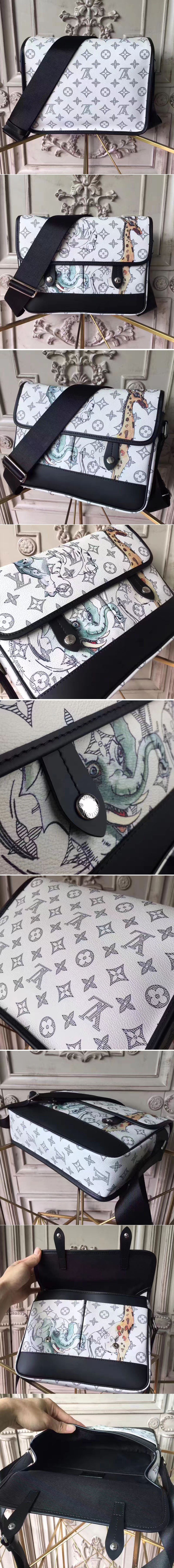 Replica Louis Vuitton M54248  Lion Messenger PM Encre Bags White