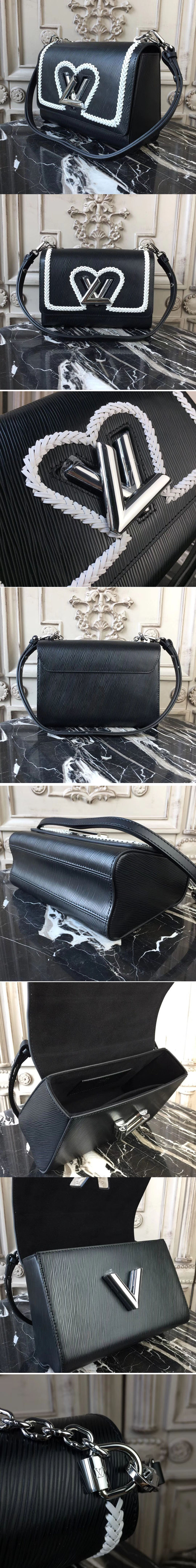 Replica Louis Vuitton M54286 Twist MM Epi Leather Bags Black