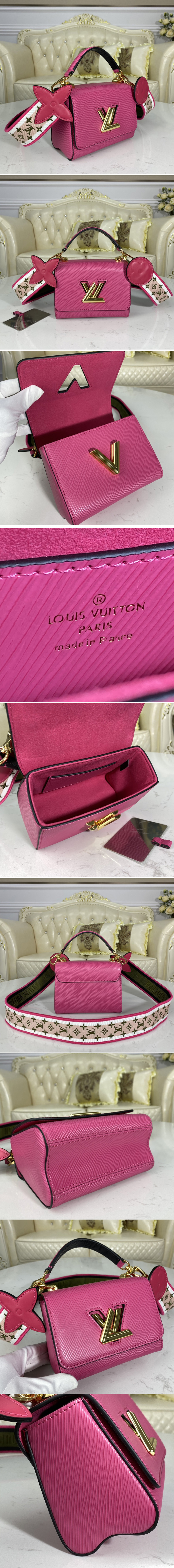 Replica Louis Vuitton M57063 LV Twist Mini handbag Agathe Rose Pink Epi leather