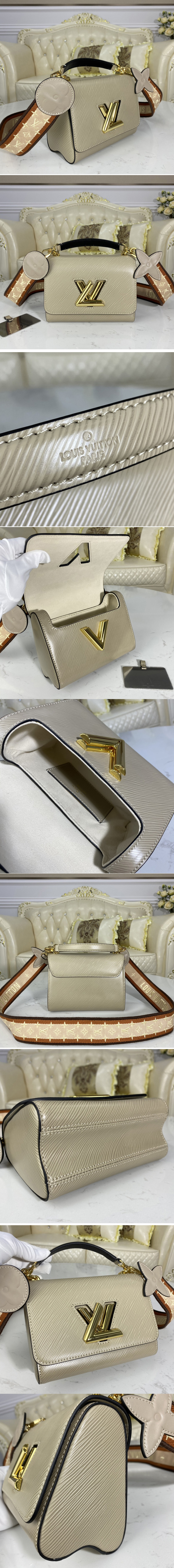 Replica Louis Vuitton M57063 LV Twist Mini handbag Gray Epi leather