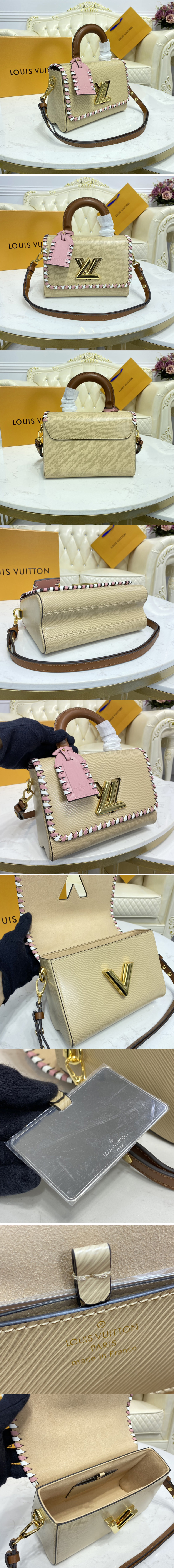 Replica Louis Vuitton M57318 LV Twist MM handbag In Beige Epi Leather