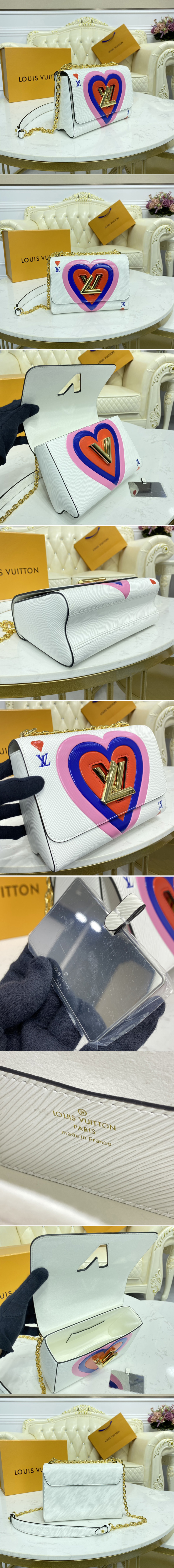 Replica Louis Vuitton M57460 LV Game On Twist PM chain handbag in White Transformed epi leather