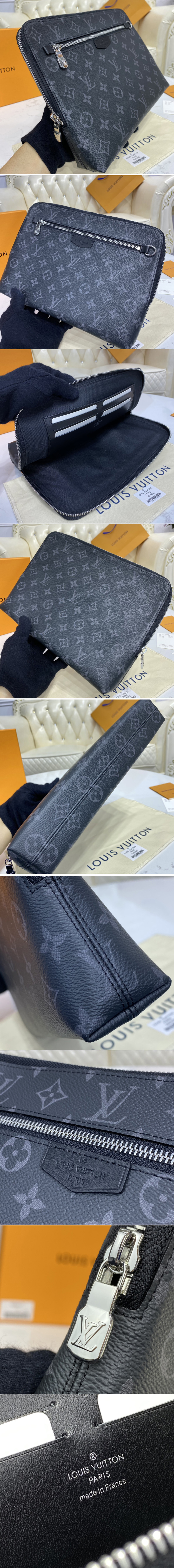 Replica Louis Vuitton M60417 LV New Pouch in Monogram Eclipse Canvas