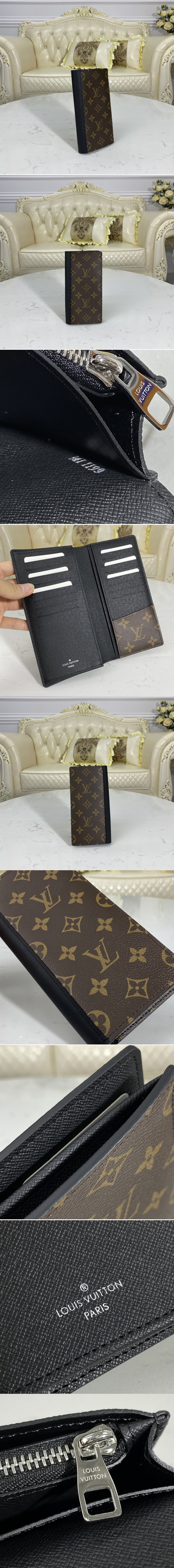 Replica Louis Vuitton M69410 LV Brazza wallet in Monogram Macassar coated canvas and cowhide leather