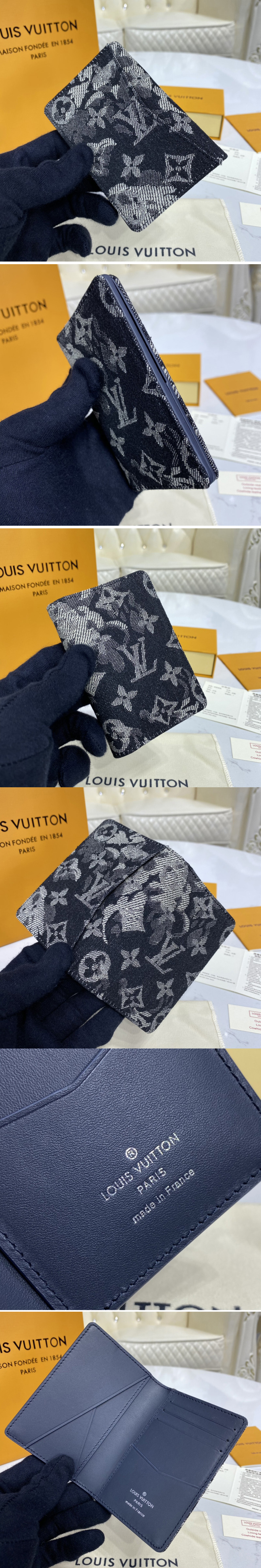 Replica Louis Vuitton M80025 LV Pocket Organizer Wallet in Monogram Tapestry coated canvas