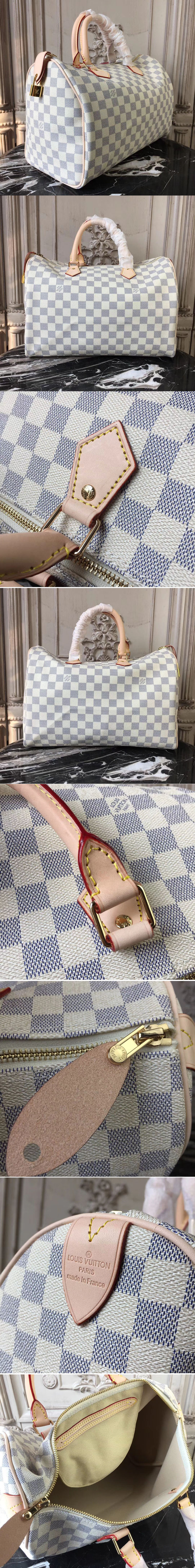 Replica Louis Vuitton N41369 Speedy 35 Damier Azur Canvas Bags