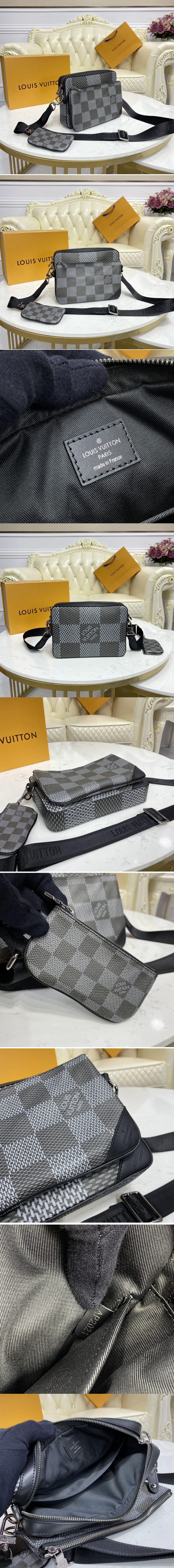 Replica Louis Vuitton N50027 LV Trio Messenger bag in Gray Damier Canvas