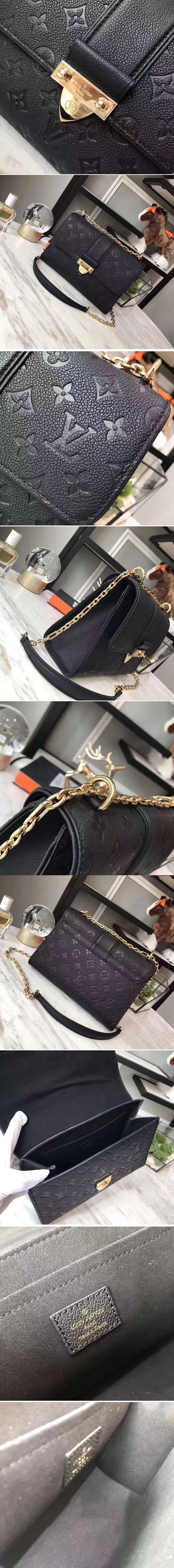 Replica Louis Vuitton M43394 Monogram Empreinte Saint Sulpice PM Bag Black