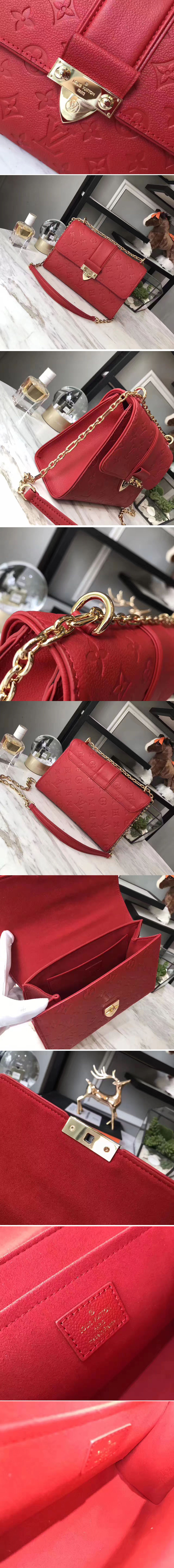 Replica Louis Vuitton M43394 Monogram Empreinte Saint Sulpice PM Bag Red