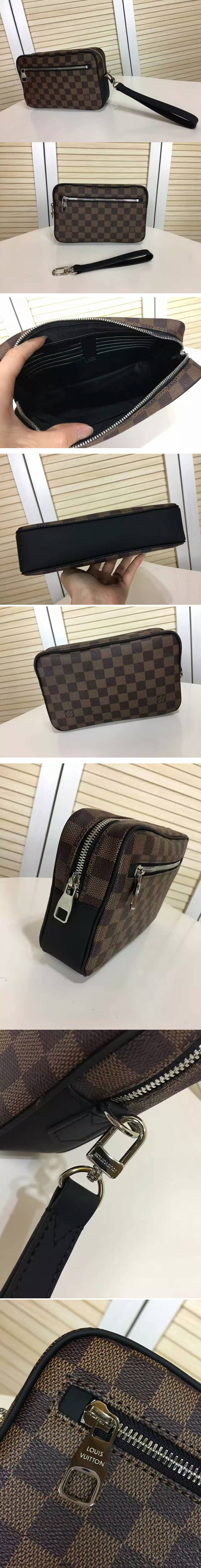 Replica Louis Vuitton N41663 Damier Ebene Canvas Kasai Clutch