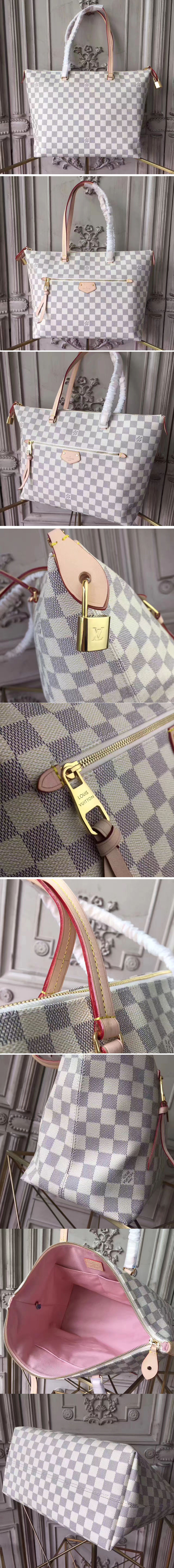Replica Louis Vuitton N44040 Damier Azur Canvas Iena MM Bags 